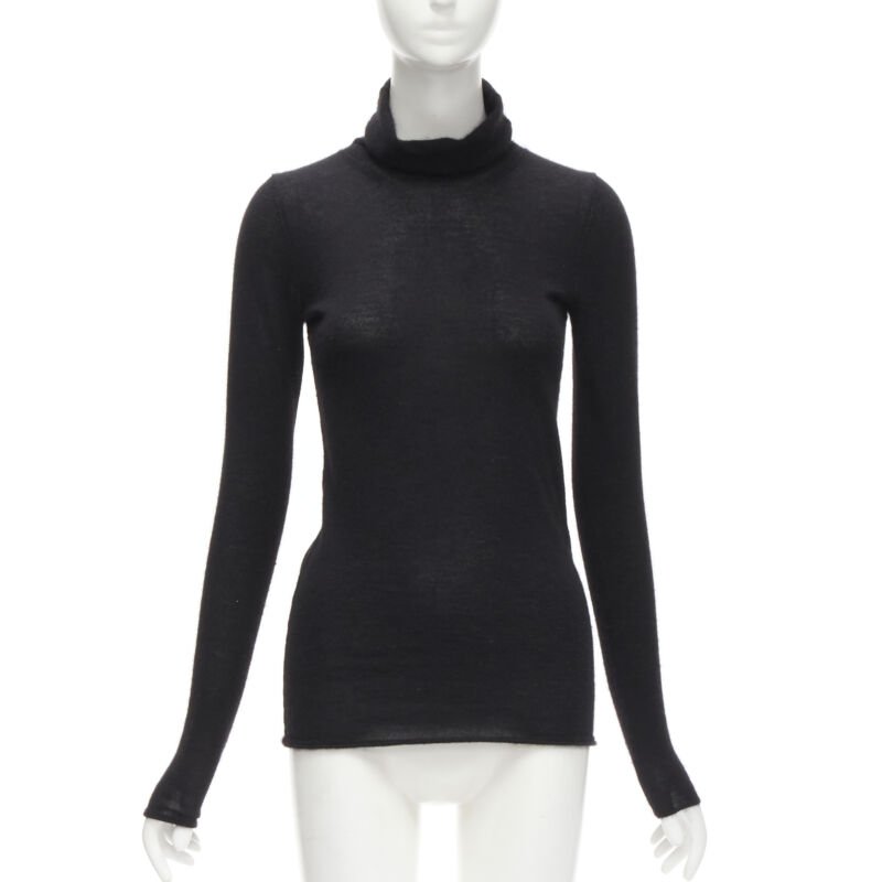CLUB MONACO 100% Italian cashmere black turtleneck long sleeves sweater S