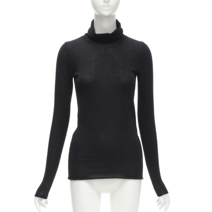 CLUB MONACO 100% Italian cashmere black turtleneck long sleeves sweater S