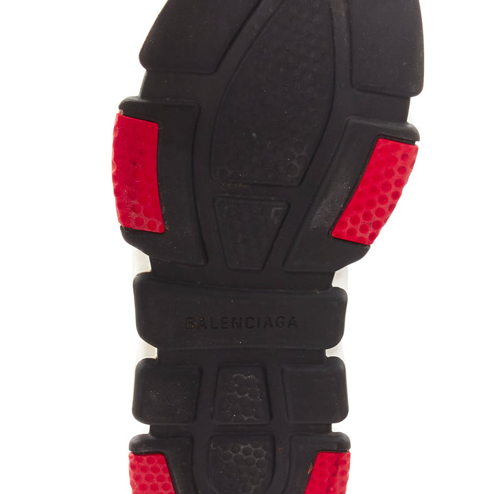 BALENCIAGA Speed black white red logo laced sock sneakers EU40