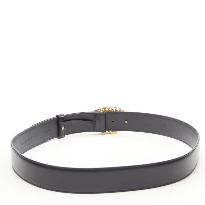 VERSACE Runway Medusa gold chain silver buckle black belt 105cm 40-44"