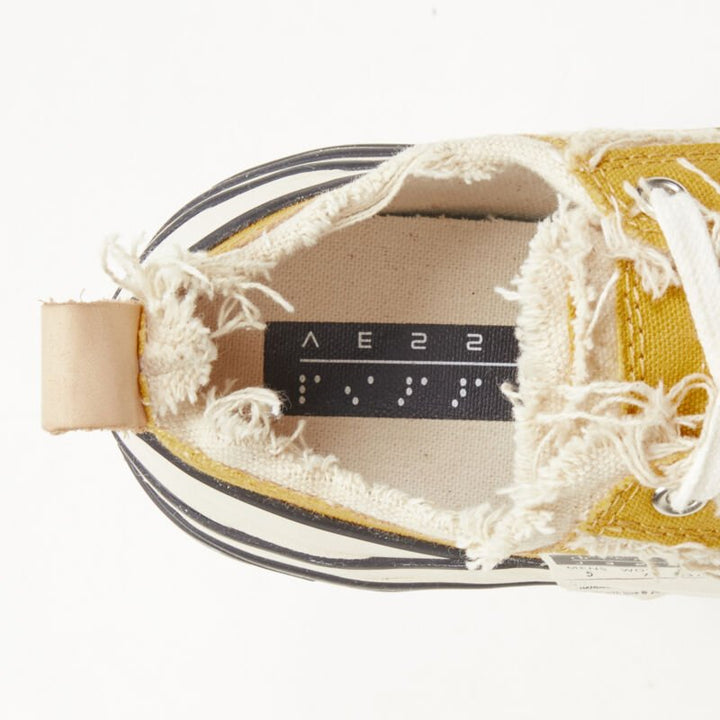 XVESSEL G.O.P. Lows yellow deconstructed distressed sneakers EU37 US7