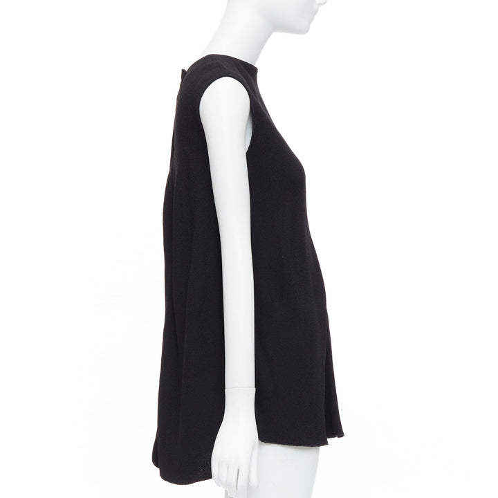 VICTORIA BECKHAM black drape backless inserted belt crew neck top