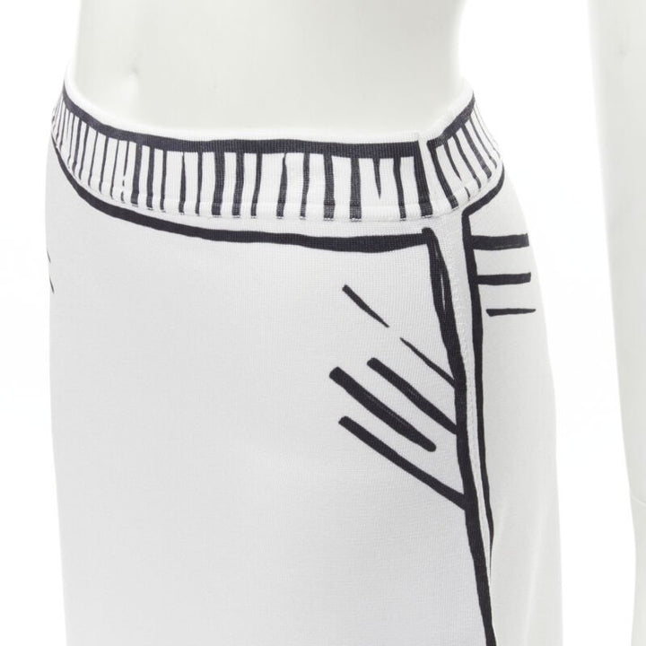 FENDI 2022 Joshua Vides California Sky black white comic marker skirt IT44 M