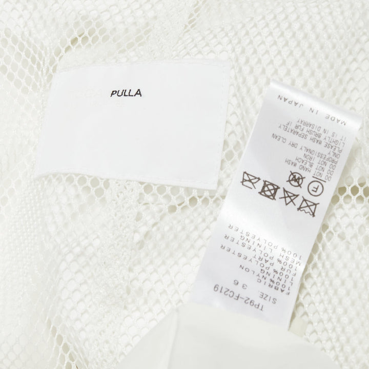 TOGA PULLA white nylon cream faux fur layered deconstructed parka jacket FR36 S