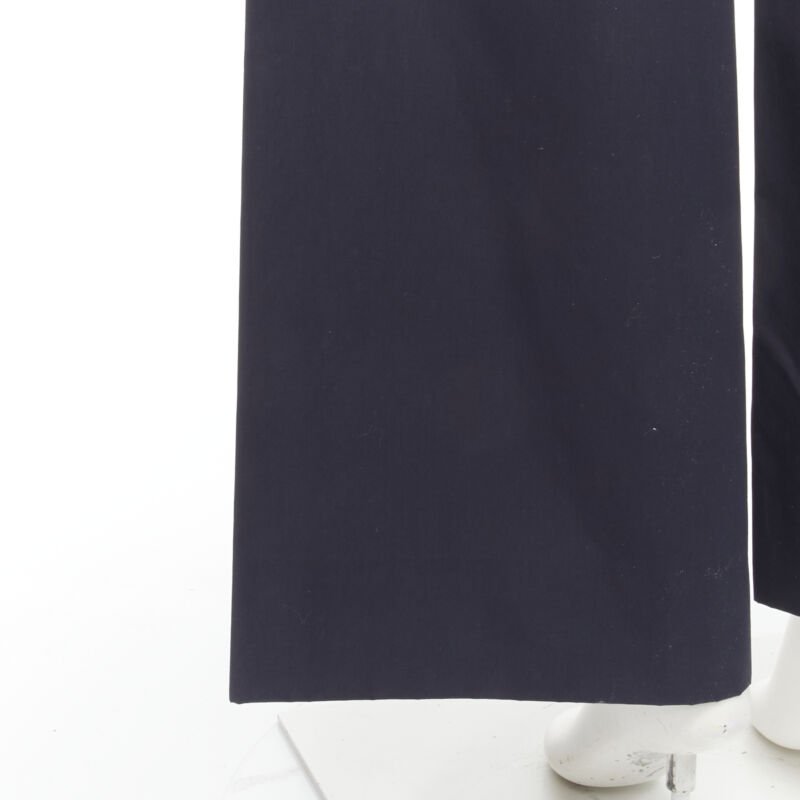 JEAN PAUL GAULTIER Vintage navy silver button wide leg nautical pants IT42 M