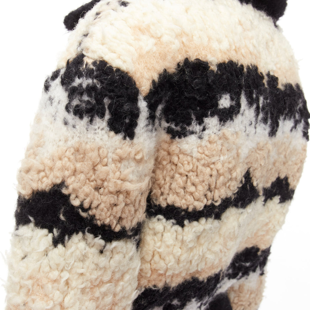 CHANEL 20N Coco Neige CC pearl zip cream wool cashmere cropped bomber FR34 XS