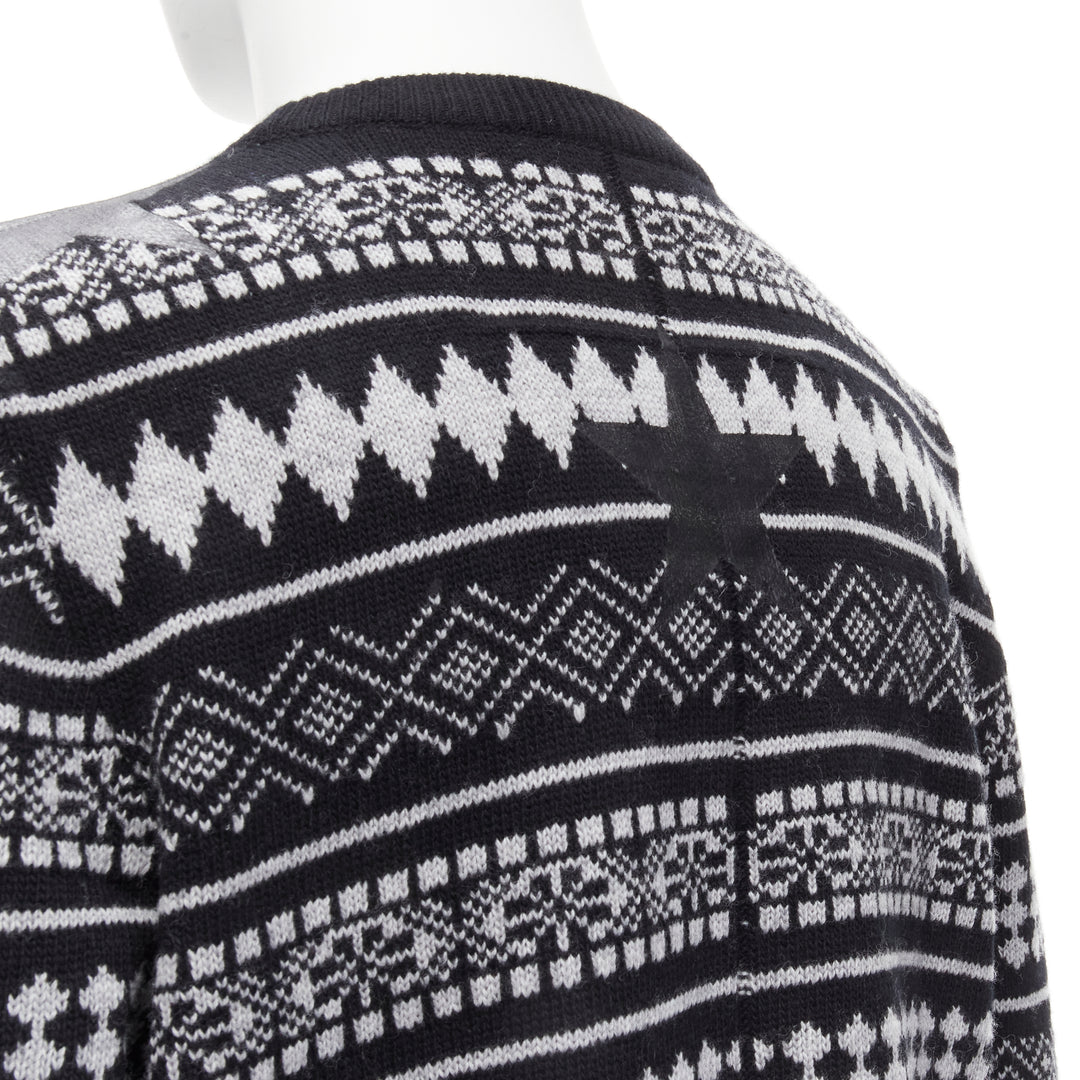 GIVENCHY Riccardo Tisci textured star stripes intarsia pullover sweater M