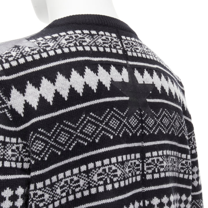 GIVENCHY Riccardo Tisci textured star stripes intarsia pullover sweater M
