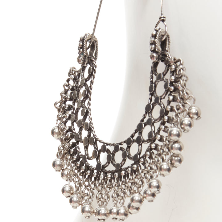 SAINT LAURENT Hedi Slimane Marrakech Folk charm ethnic metal hoop earring Pair