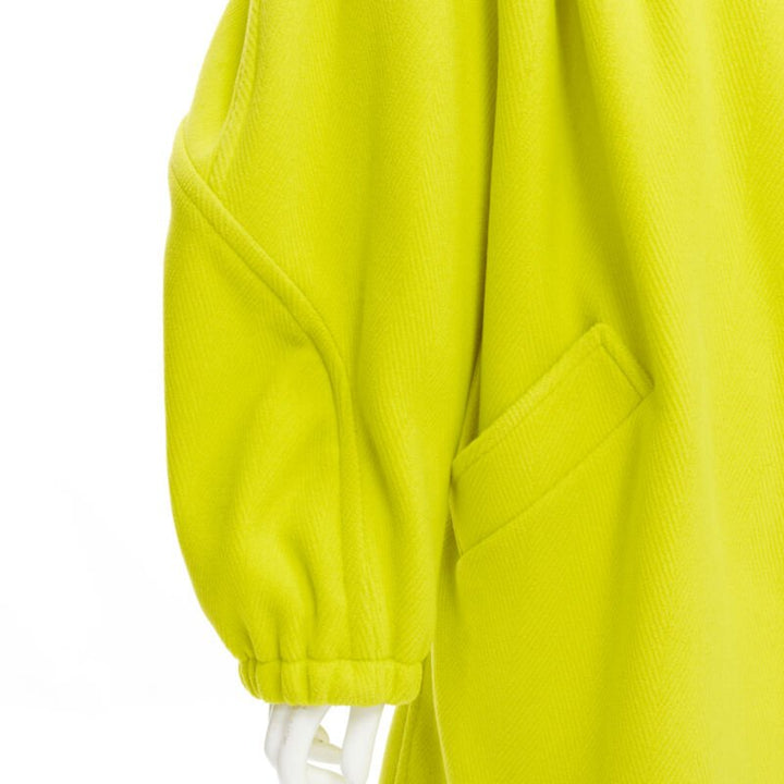 runway BALENCIAGA 2019 Runway yellow wool padded oversized cocoon coat FR34 XS
