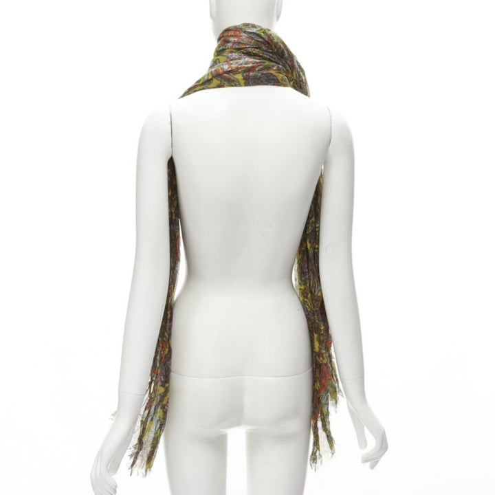 LOUIS VUITTON 2009 70% cashmere 30% silk yellow paisley scarf