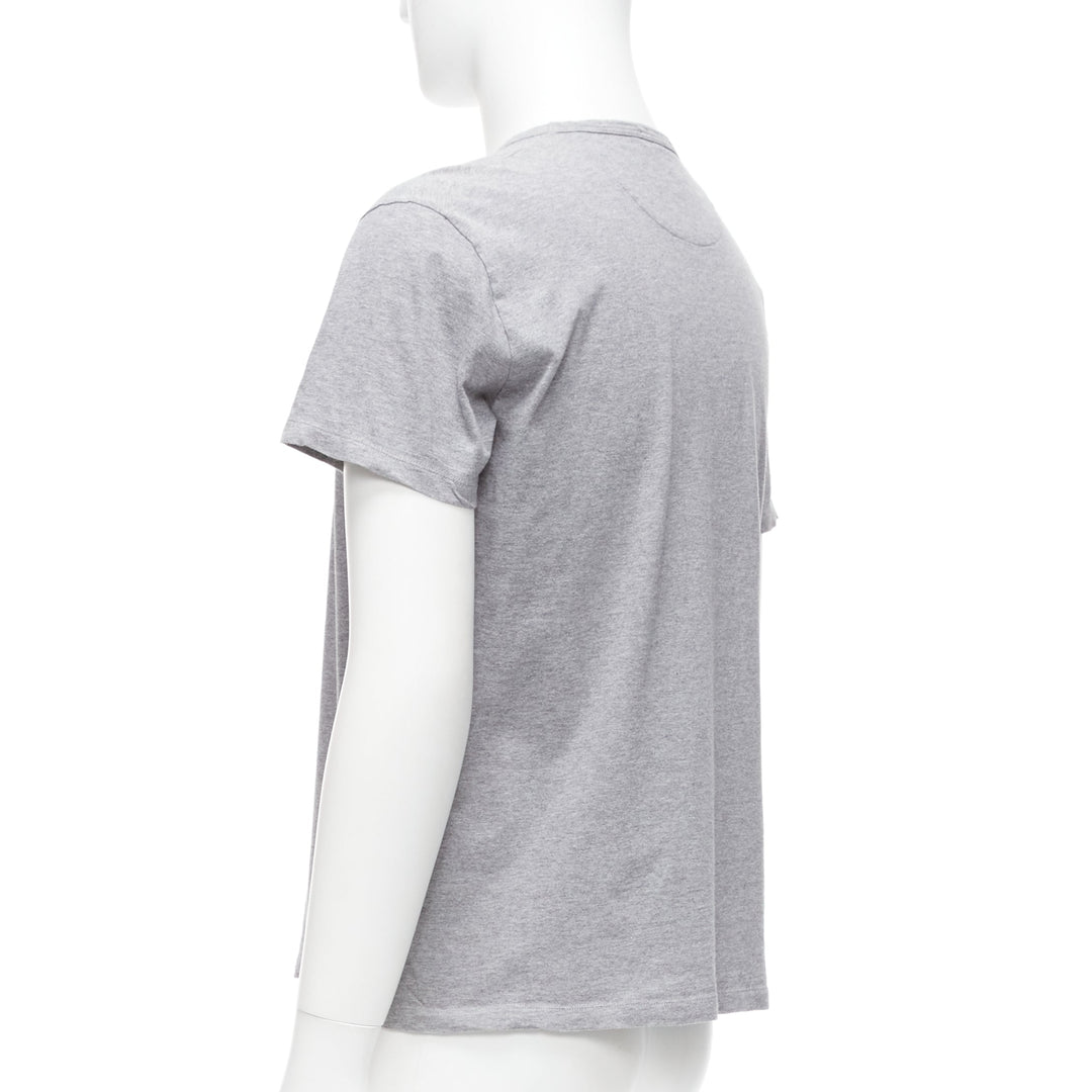 VALENTINO grey cotton multicolour Cuban Flower patch crew neck tshirt M