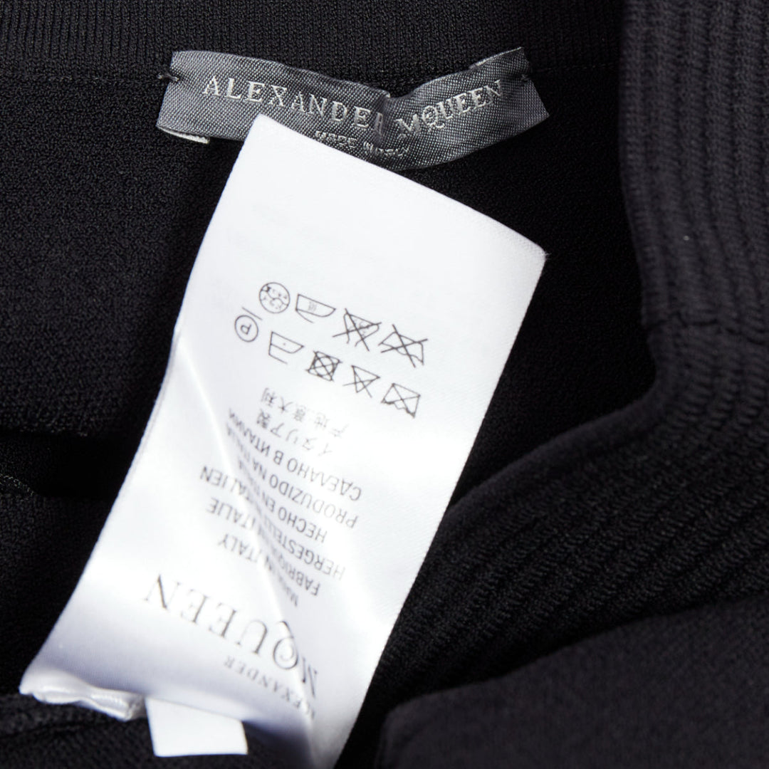 ALEXANDER MCQUEEN black jacquard knit scallop hem pencil skirt XS