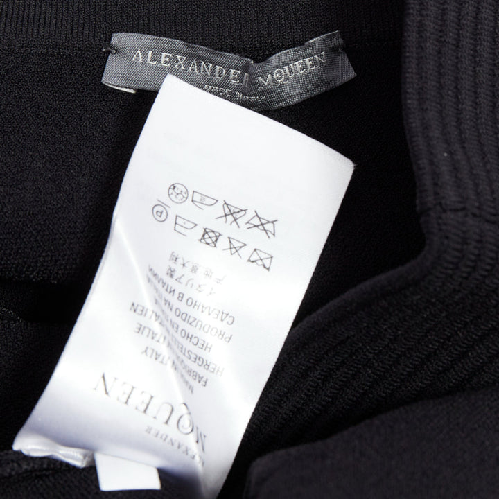 ALEXANDER MCQUEEN black jacquard knit scallop hem pencil skirt XS