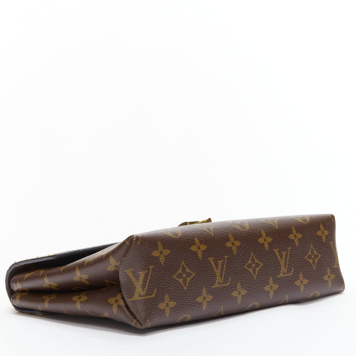 LOUIS VUITTON Saint Placide brown monogram scaled leather flap bag