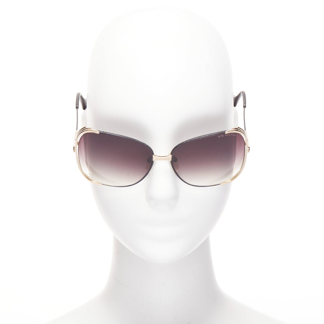 DITA Mariposa black gold metallic sides frame logo end butterfly sunnies