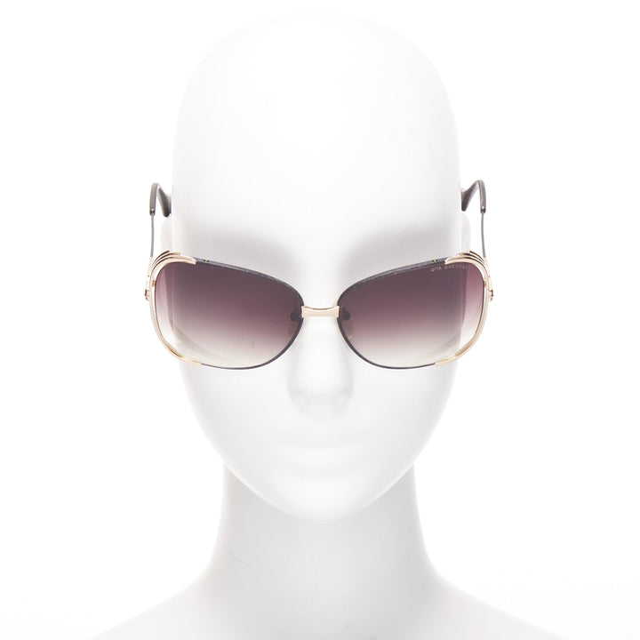DITA Mariposa black gold metallic sides frame logo end butterfly sunnies