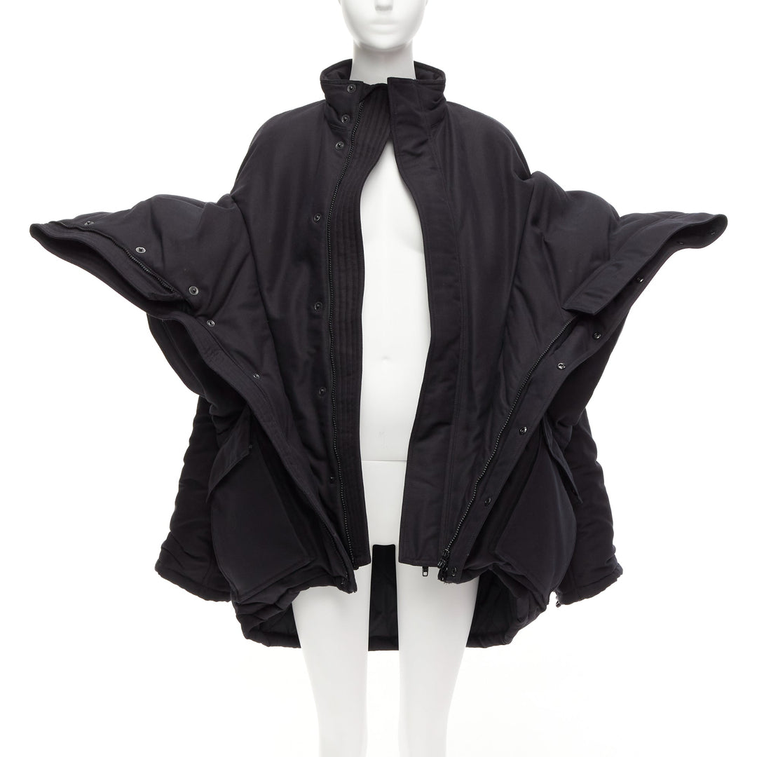 rare BALENCIAGA Demna 2021 Runway CB Parka black deconstructed jacket FR34 XS