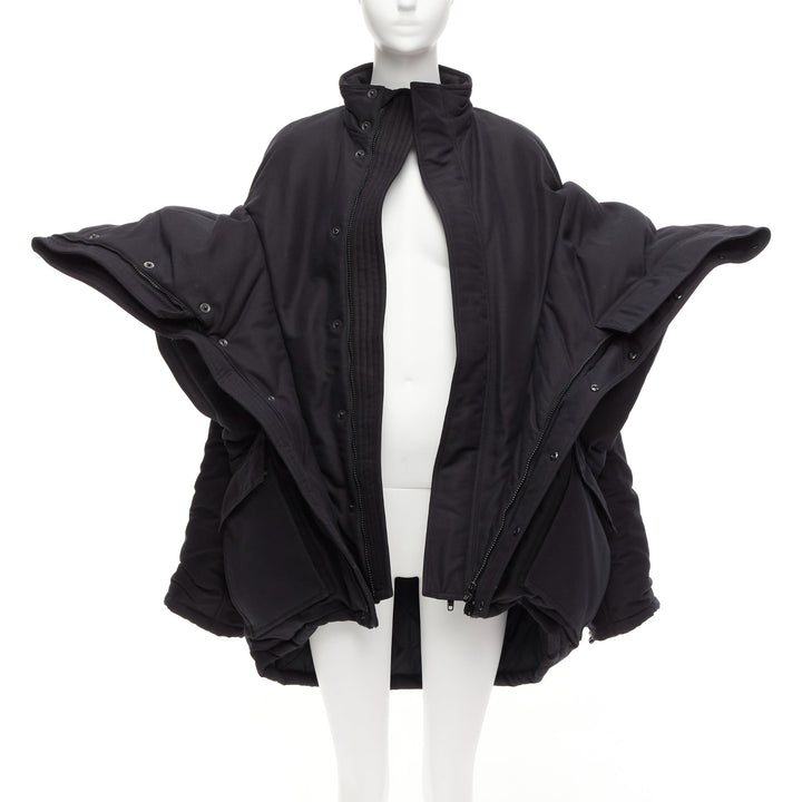 rare BALENCIAGA Demna 2021 Runway CB Parka black deconstructed jacket FR34 XS