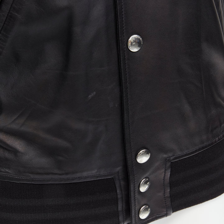 GIVENCHY Riccardo Tisci black signature stars lambskin leather bomber EU48 M
