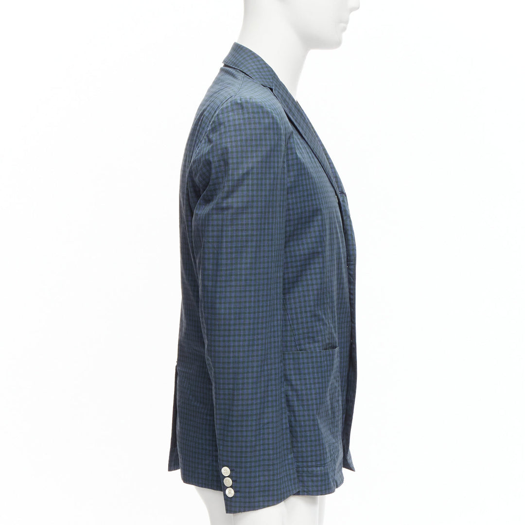 JUNYA WATANABE MAN blue green checked contrast lining casual blazer jacket M