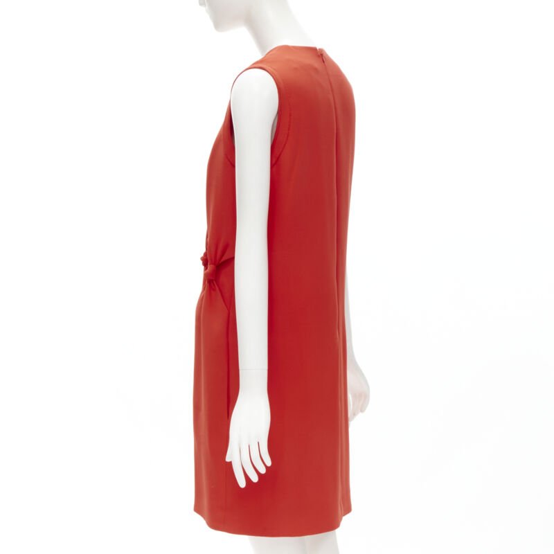 VVB VICTORIA BECKHAM red polyester crepe knot detail cocktail dress UK8 S