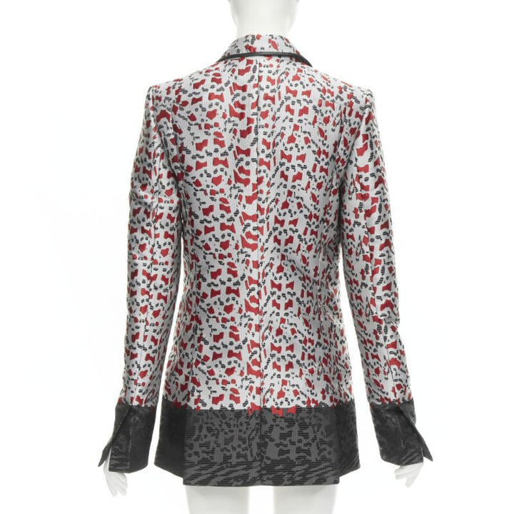 HAIDER ACKERMANN marble blood biais black jacquard blazer jacket FR34 XS