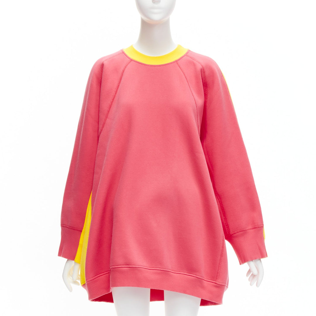 OLD CELINE Phoebe Philo 2018 pink yellow contrast back oversized sweatshirt XS