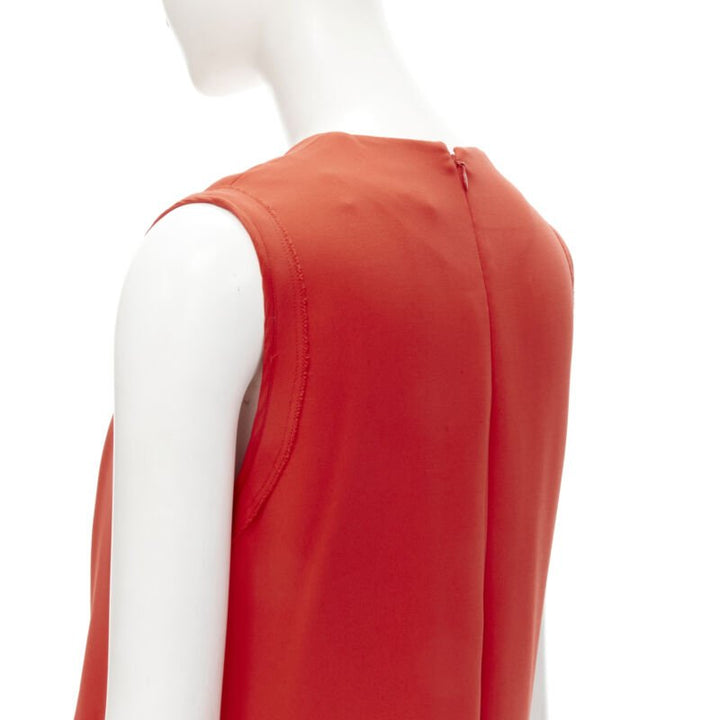 VVB VICTORIA BECKHAM red polyester crepe knot detail cocktail dress UK8 S
