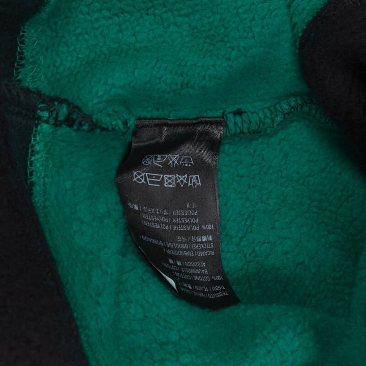 BALENCIAGA Demna green black striped patchwork checked hoodie sweater M
