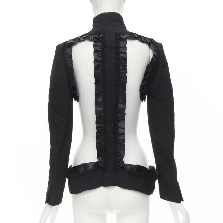 COMME DES GARCONS 2008 Runway Bad Taste ruffle cut out deconstructed blazer S