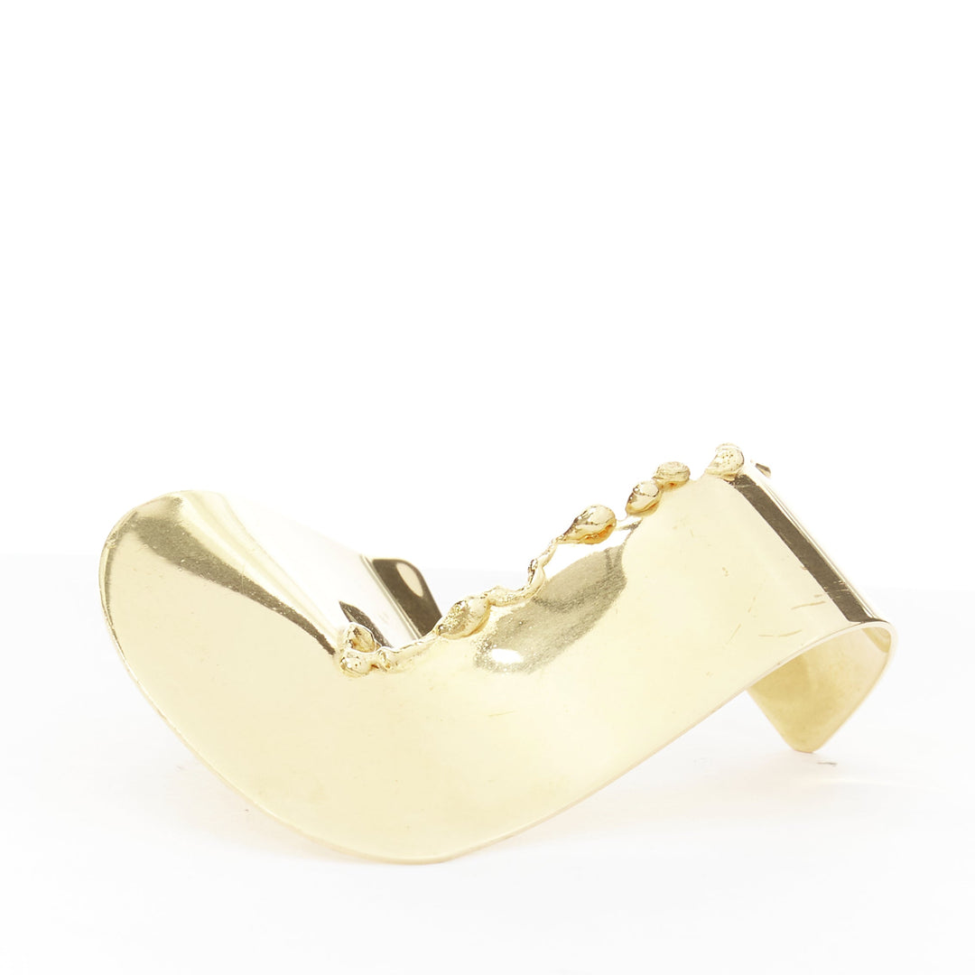 rare OLD CELINE Phoebe Philo Runway Devoured gold tear statement bangle cuff S