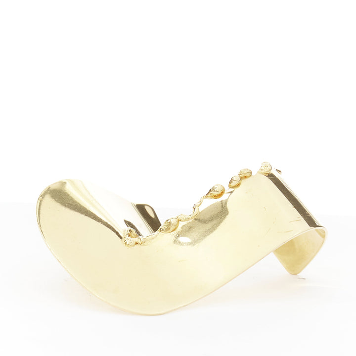 rare OLD CELINE Phoebe Philo Runway Devoured gold tear statement bangle cuff S
