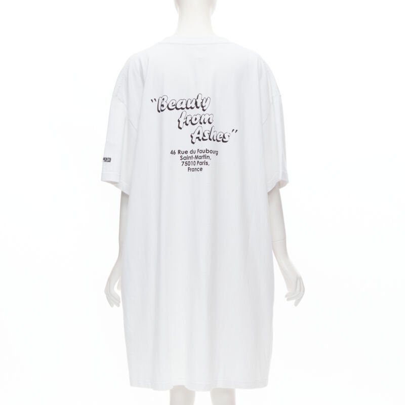 VETEMENTS 2018 Demna white We Love Our Hometown split front sweater XS