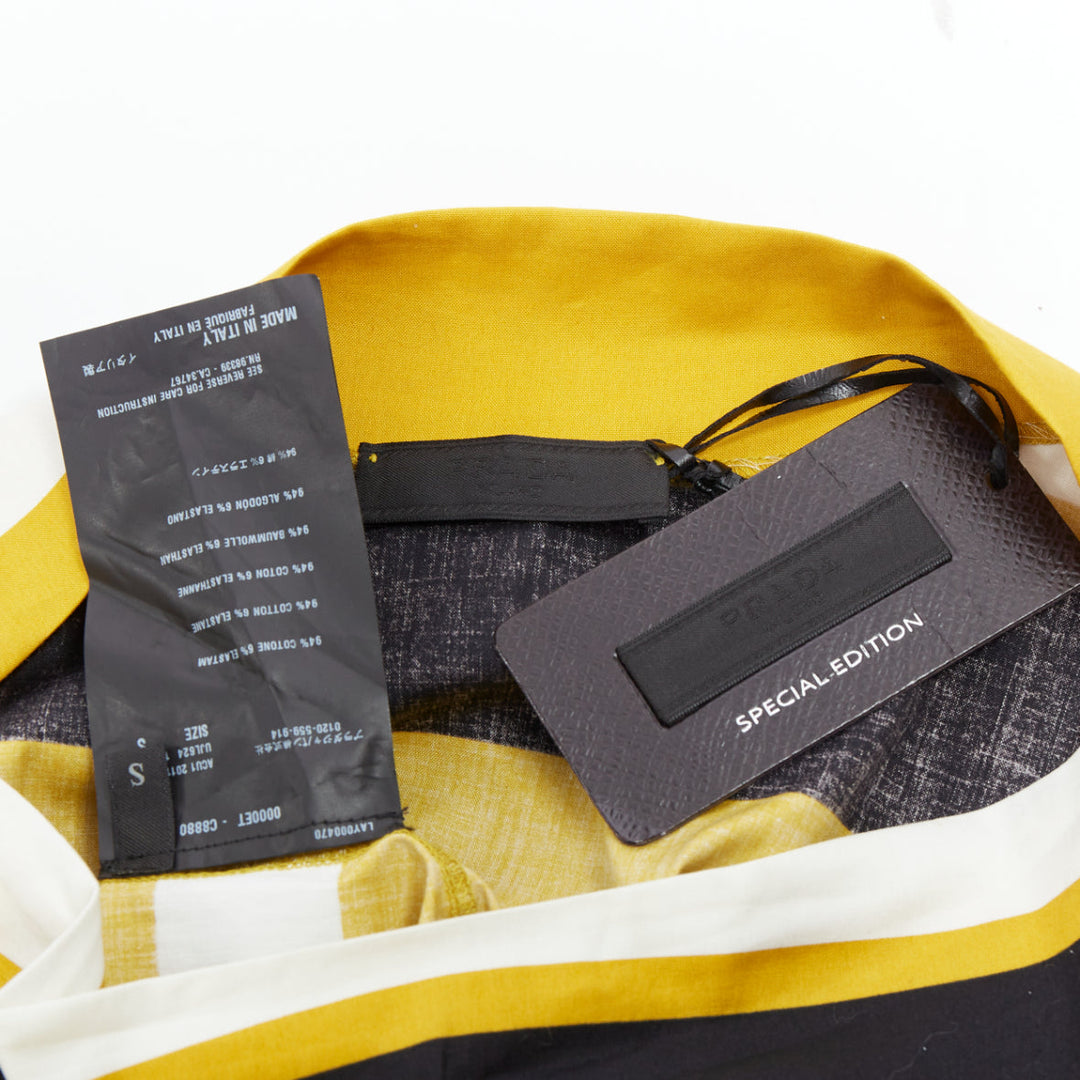 PRADA 2011 Special Edition yellow black white stripe bateau neck sailor shirt S