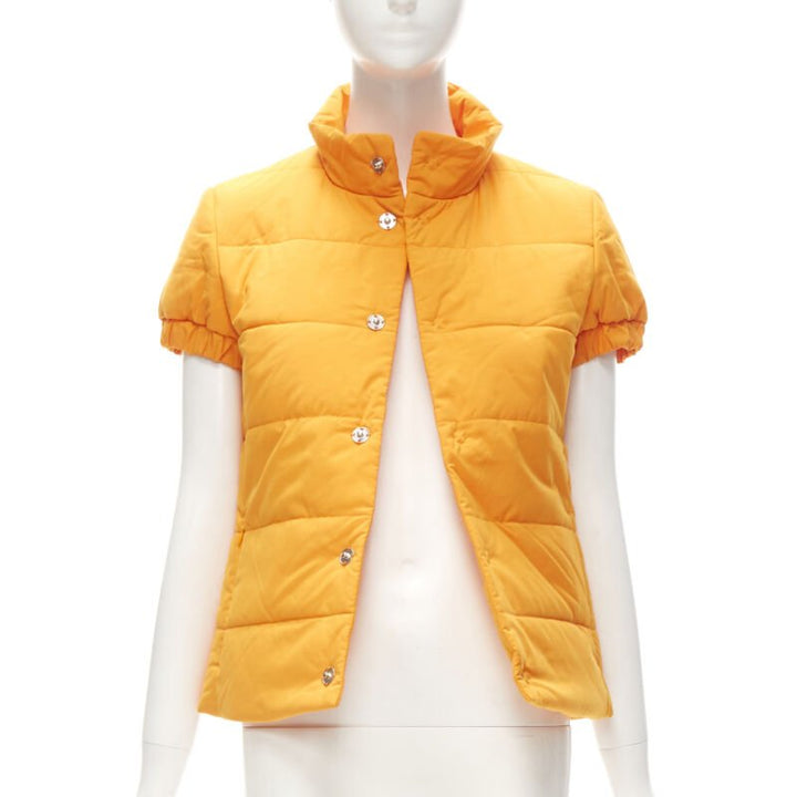Y3 YOHJI YAMAMOTO ADIDAS orange padded puffer top XS