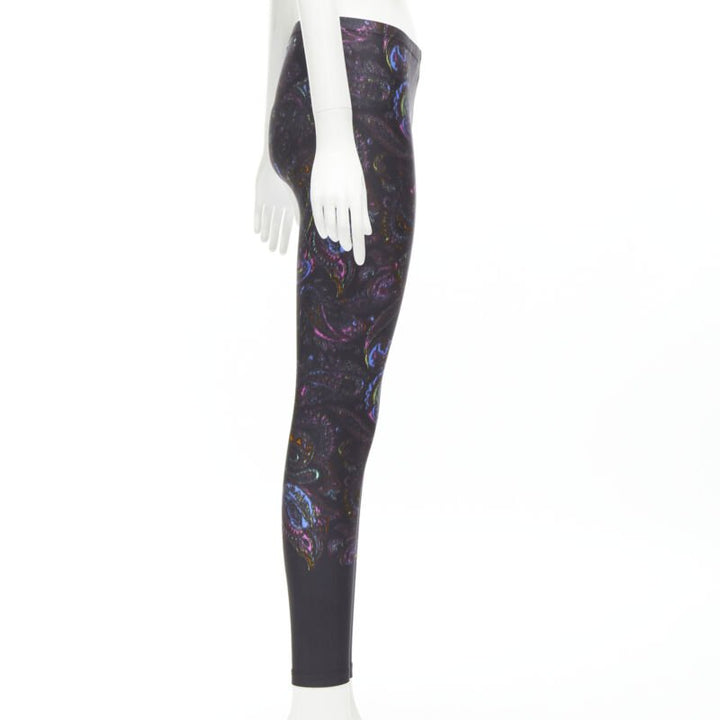LOUIS VUITTON 2019 black blue paisley print stretchy legging FR34 XS rare