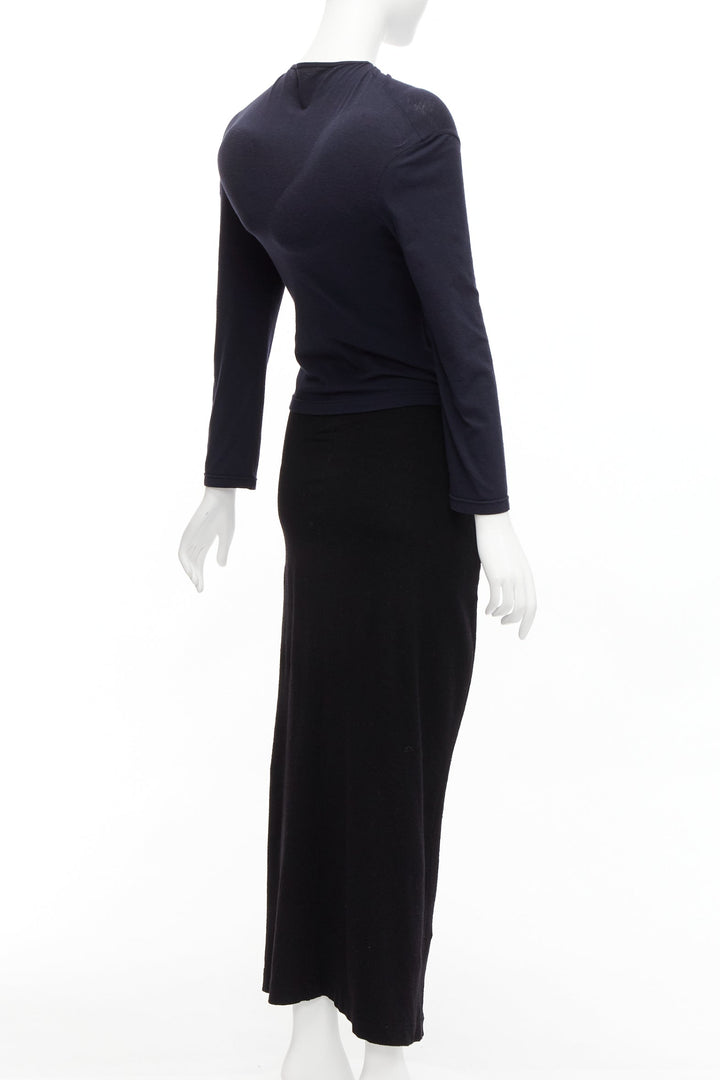 COMME DES GARCONS 1997 Lumps Bumps black padded irregular top gathered skirt M