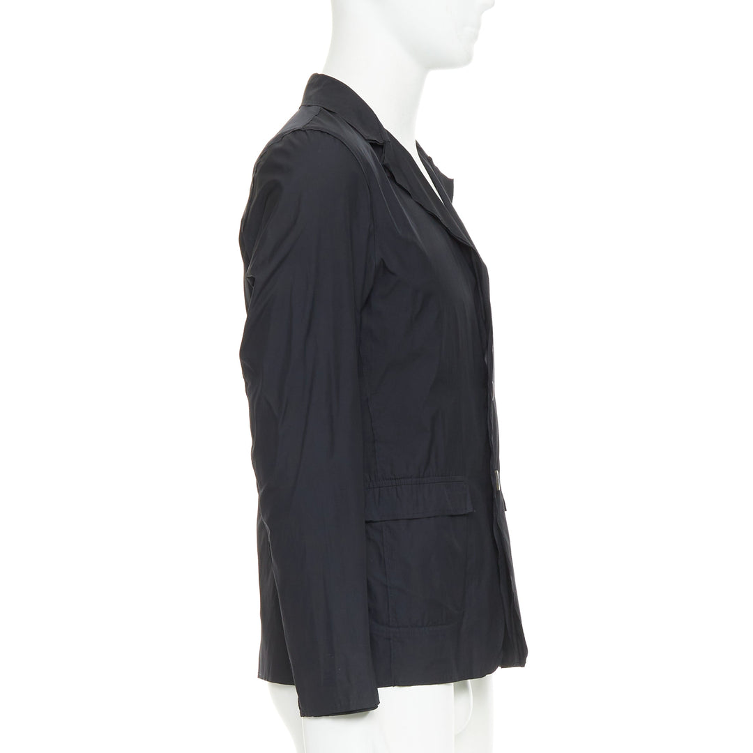 LANVIN black light double layer fabric raw edges blazer jacket FR44 XS