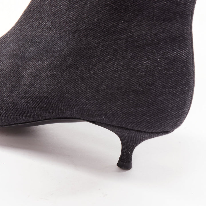 BALENCIAGA Demna BB Knife grey denim booties EU38.5