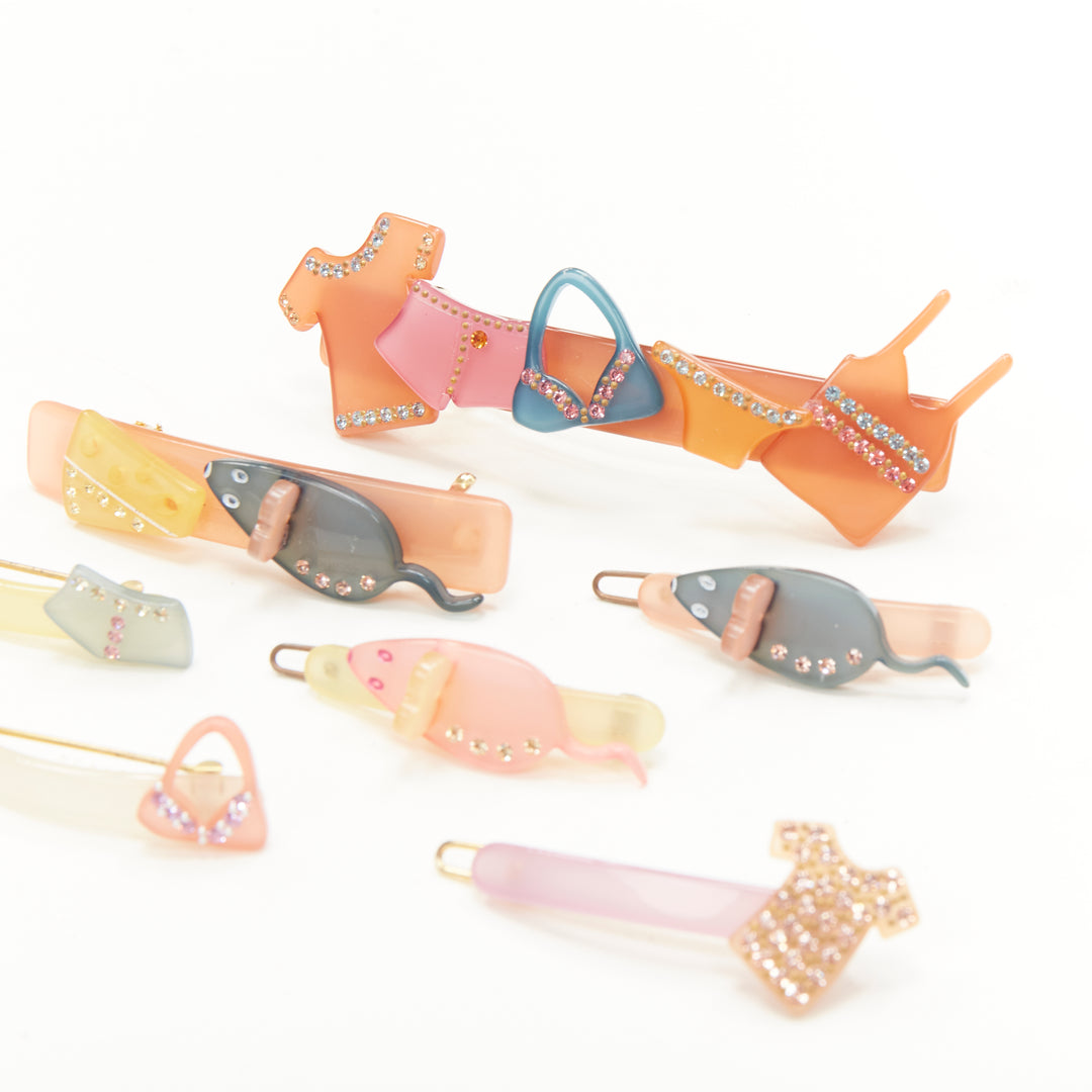 CHIC & MODE Alexandre Zouari pastel lingerie mouse cheese acrylic hair clips X7