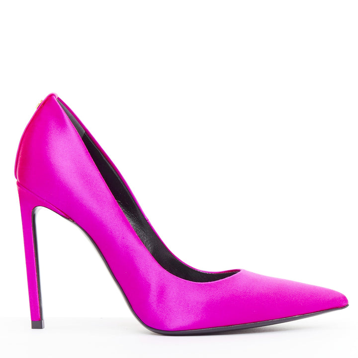 TOM FORD hot pink satin pointy front stiletto heeled pumps EU36.5
