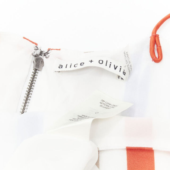 ALICE OLIVIA rainbow striped belted midi dress US4