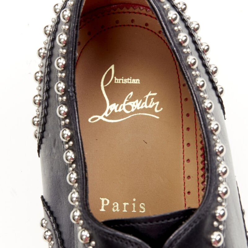 CHRISTIAN LOUBOUTIN Charlie Clou black silver studded oxford brogue EU44