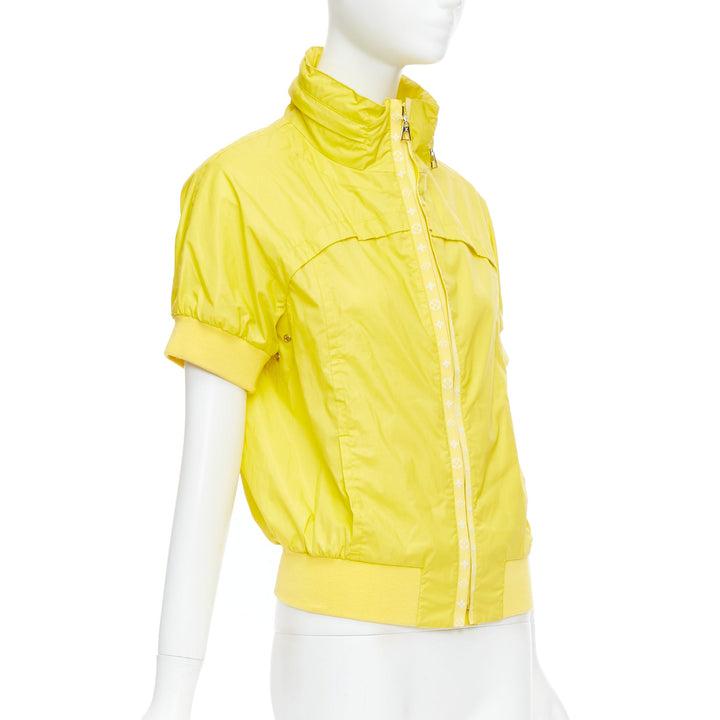 LOUIS VUITTON 2009 yellow monogram short sleeve zip up  jacket FR36 S