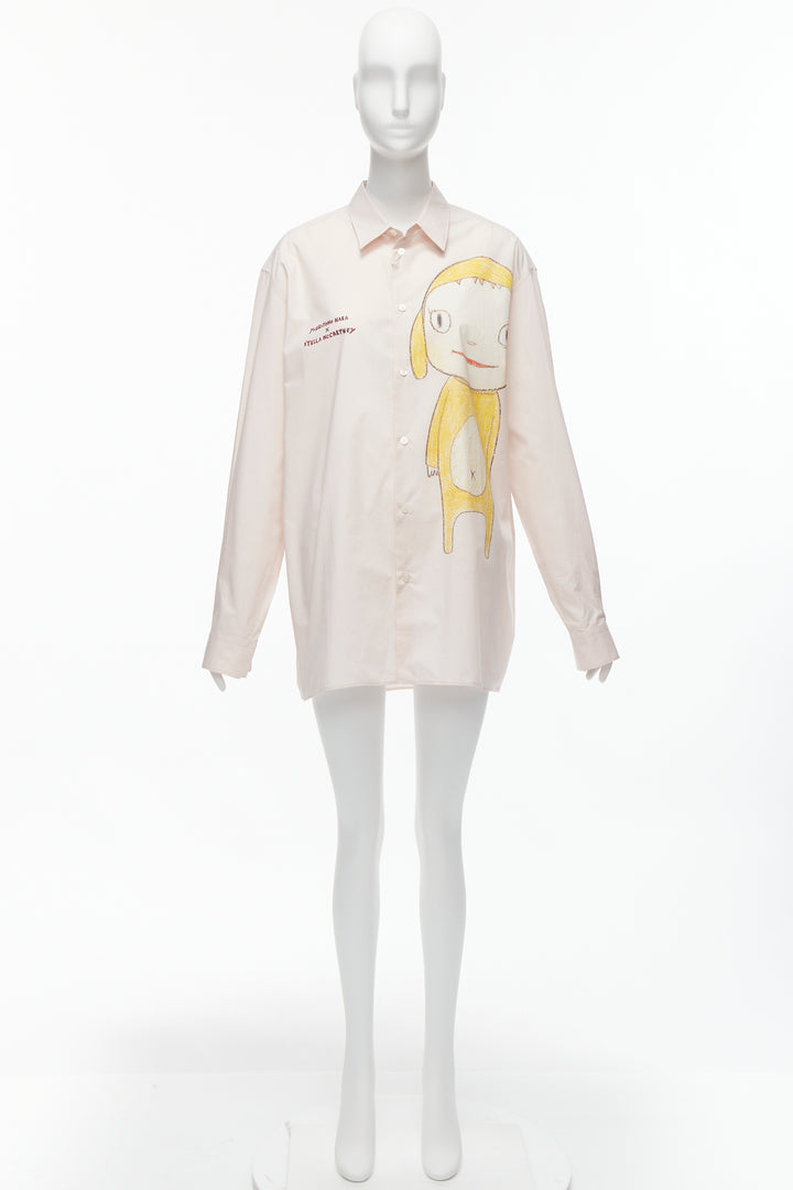 STELLA MCCARTNEY Yoshitomo Nara 2021 pink cotton print oversized shirt L