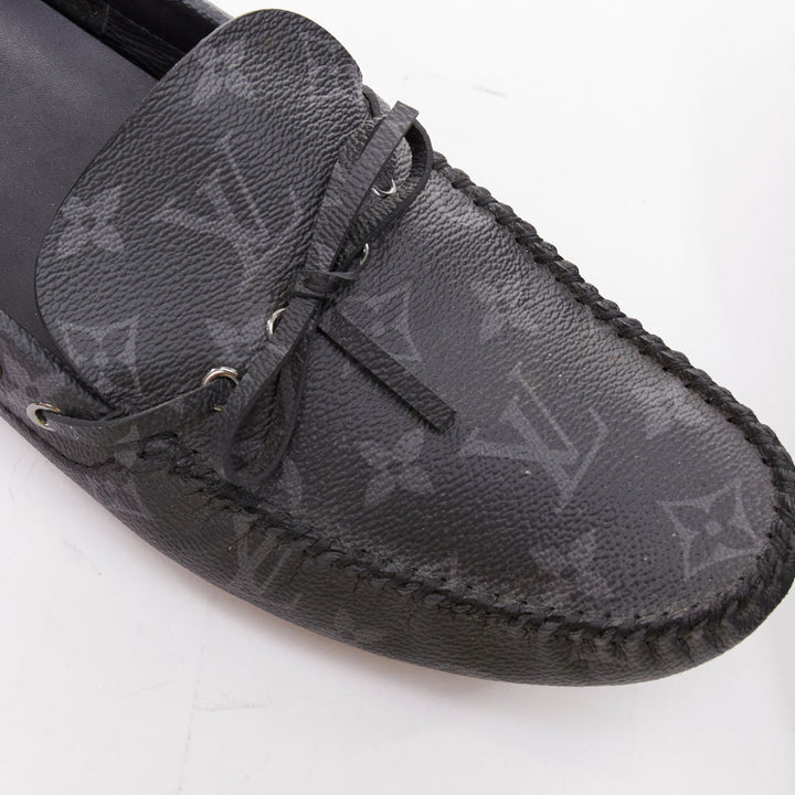 LOUIS VUITTON Arizona Eclipse grey canvas monogram mocassin EU42.5