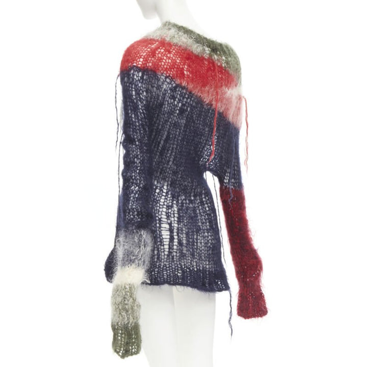JUNYA WATANABE 2006 Runway punk loose knit wool distressed punk sweater M