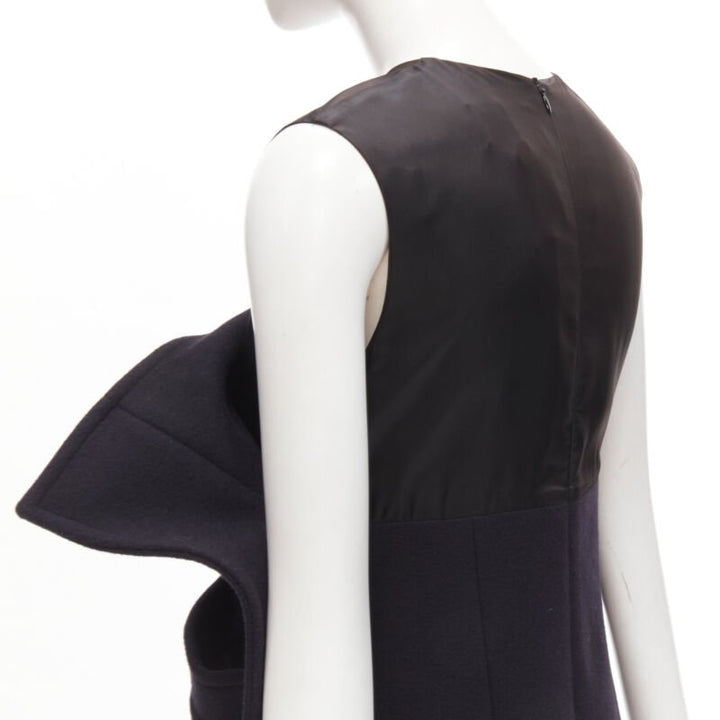 MAISON MARGIELA JOHN GALLIANO 2019 deconstructed navy wool 2D dress FR40 M
