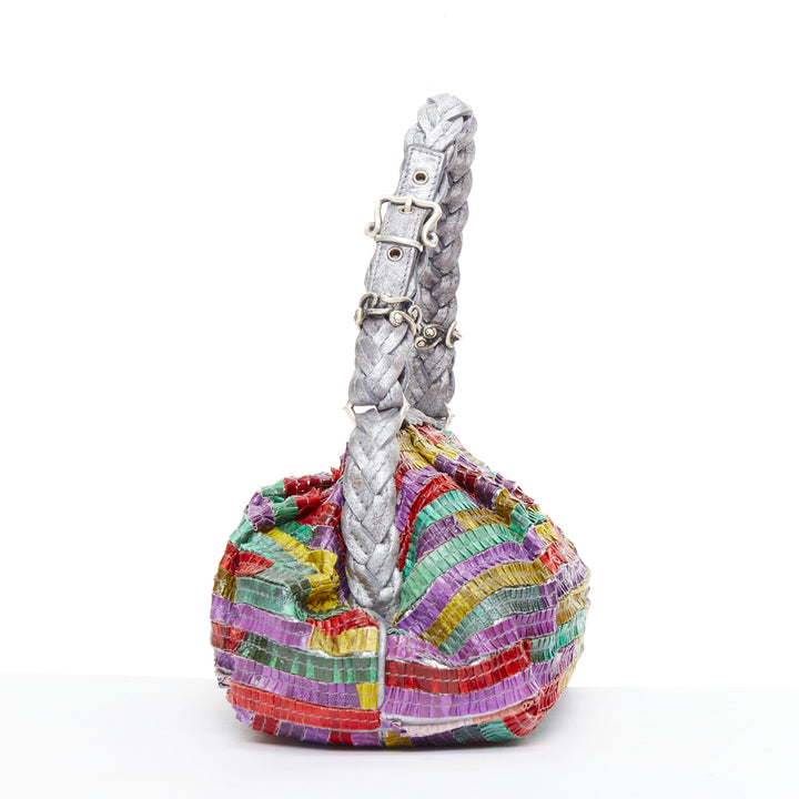 rare BOTTEGA VENETA 2006 Limited Edition multicolor scaled leather frame bag